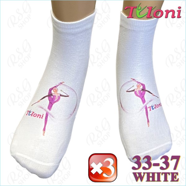 3 x Socks Tuloni mod. Long-Tail Size 33-37 col. White Art. THS1101-3W-33